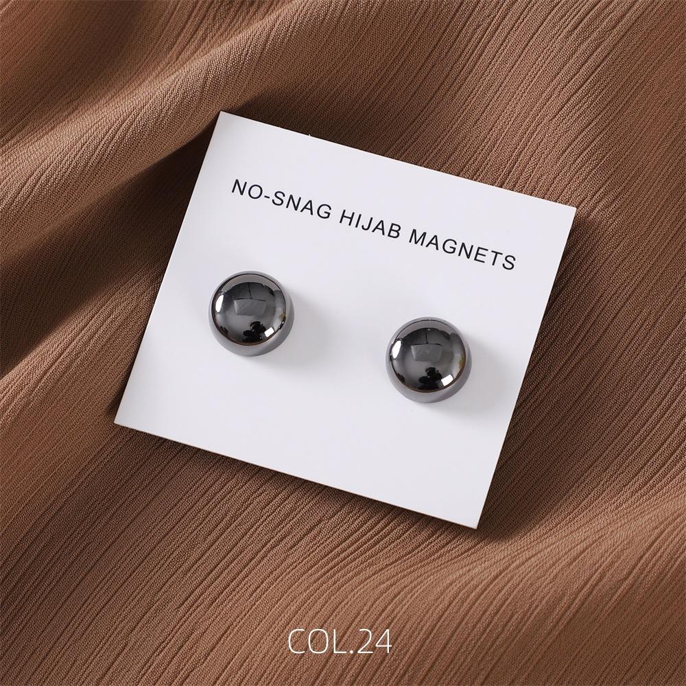 Safe Macaron Color Hijab Brooch Strong Metal Plating Magnetic Hijab Clip Luxury No Hole Pins Brooches Magnet For Muslim