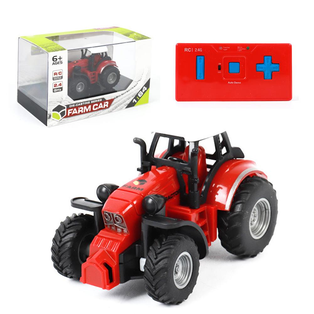 2.4G RC Farm Car 1:64 Scale Die-Casting Farm Tractors With Lights 5-Channel Remote Control Tractor Model Toys For Kids