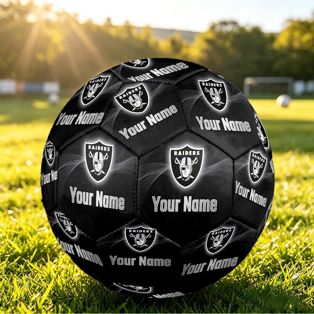 Las Vegas Raiders Size 5 Football, Custom Name Text Personalized Soccer Ball Sport Training Gift