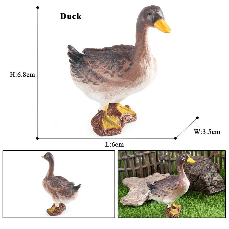 Oenux Модель Фермы Симуляция Гусь Утка Свинья Курица Корова Лошадь Овца Фигурки Животных Птицы Фигурка Миниатюрная Милая Детская Игрушка