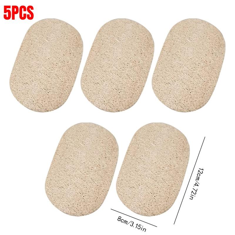 5PCS Natural Loofah Sponges - Antibacterial Dish Scrub Pads for Pots/Pans, Eco-Friendly Kitchen Cleaning Brushes