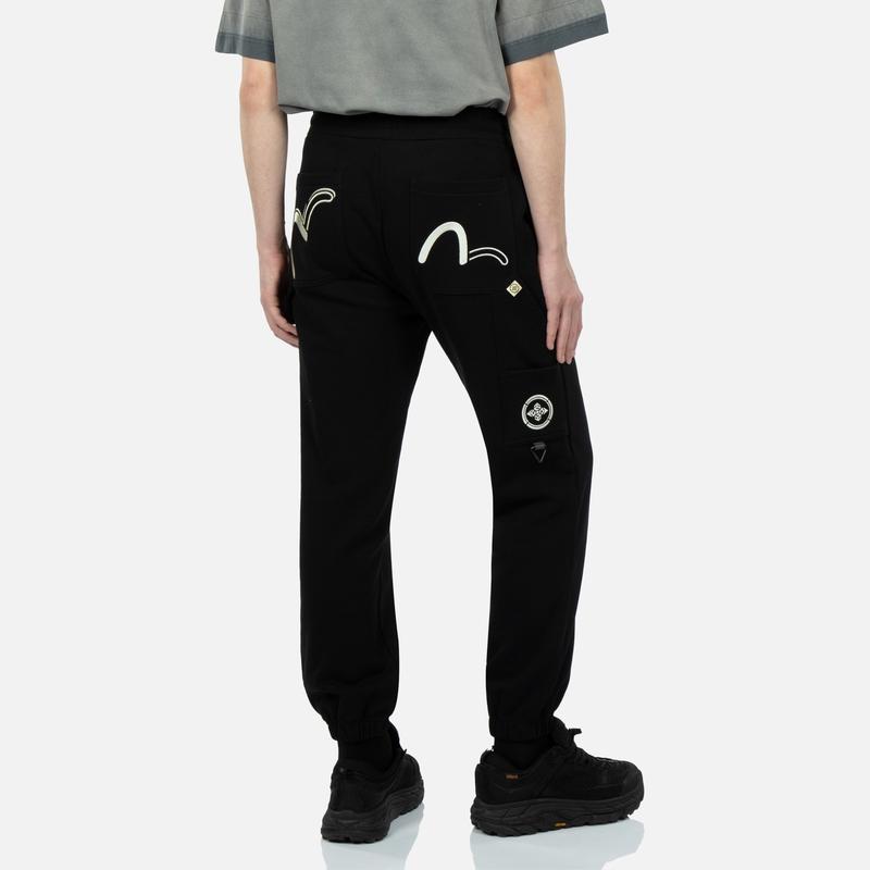 EVISU Knitted Sweatpants Men's Moderate Cuffed Pants 2ESGNM3SP416XXCT
