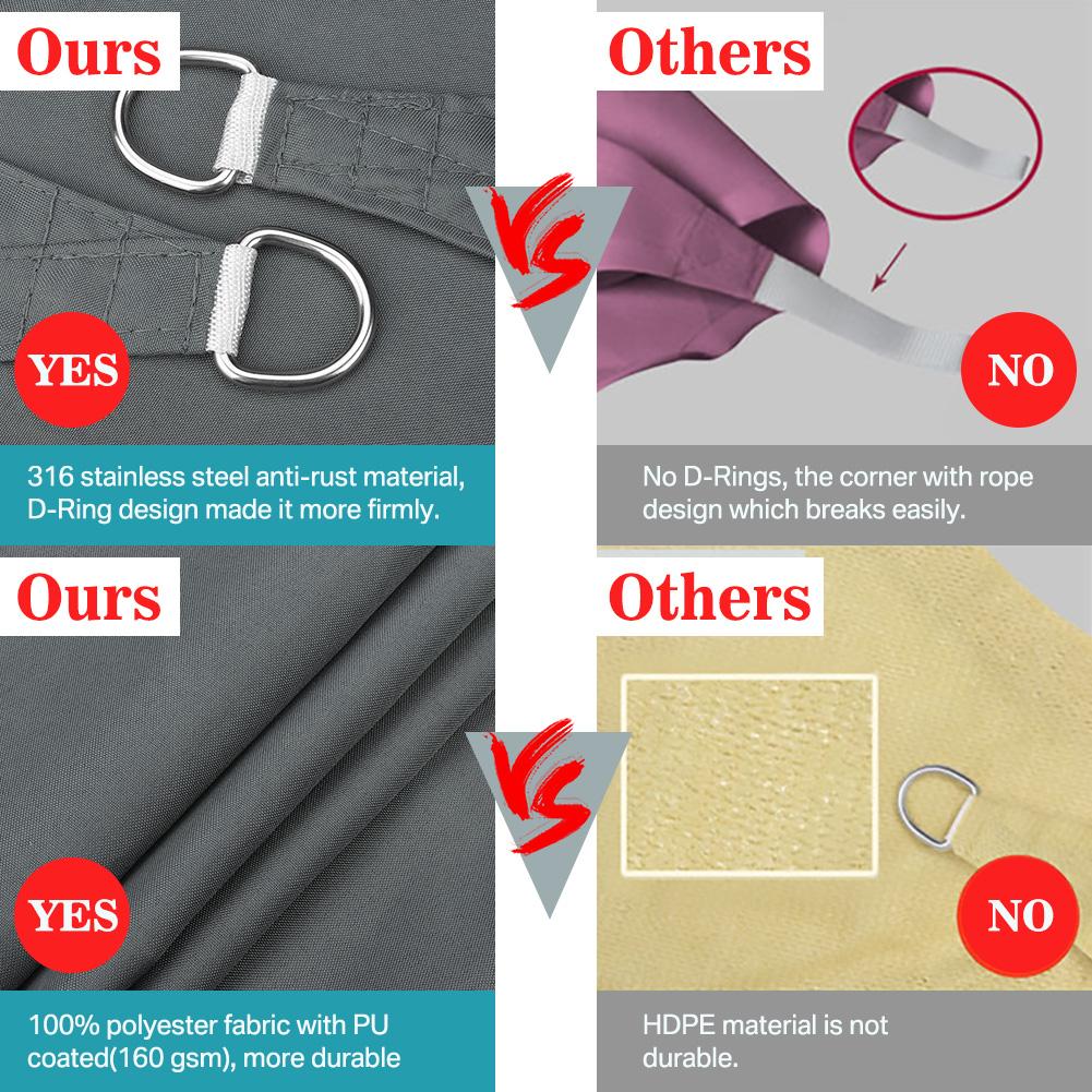 5x5x5/2x2x2M водонепроницаемый солнцезащитный козырек, треугольный солнцезащитный козырек, открытый навес, сад, патио, бассейн, навес, парус, тент, ткань для навеса