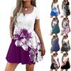Women's Casual Flower Print Buttoned Elastic Bodycon Skirt With Pockets