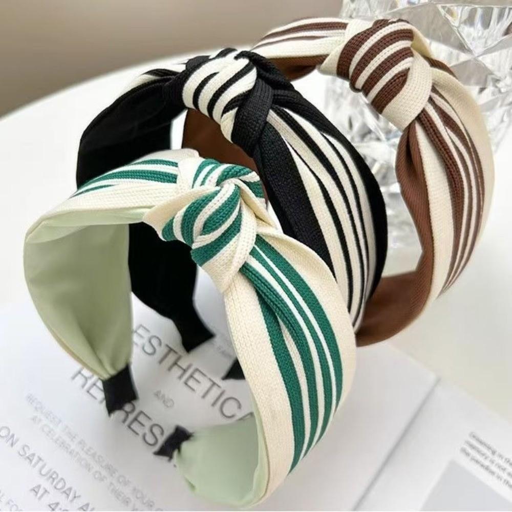 Chic Hair Hoop French Style Striped Headband Fashion Knotted Headband Daily Wear