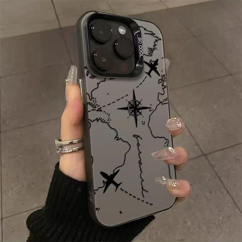 Чехол для iPhone с изображением траектории полета для моделей 13-17, Pro и Advanced, Европейский и Американский дизайн