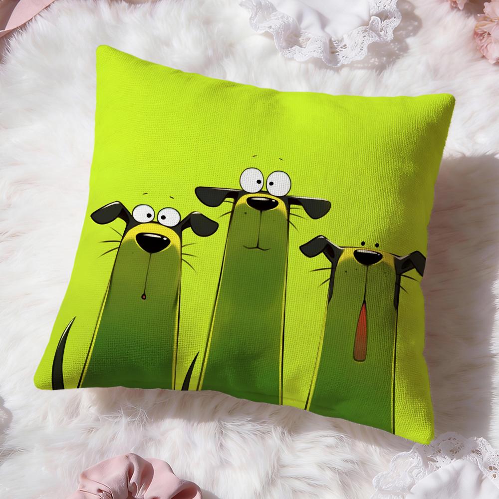 Мультяшная наволочка для подушки с доберманом Премиальный комфорт Двусторонняя наволочка - Дизайн "Два в одном" для любой комнаты и салона автомобиля