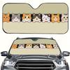 1pc. A Car Sun Visor With A Row Of Kitten Designs. This Protective Sun Visor Keeps Your Car Cool. It Features Easy Suction Cup I