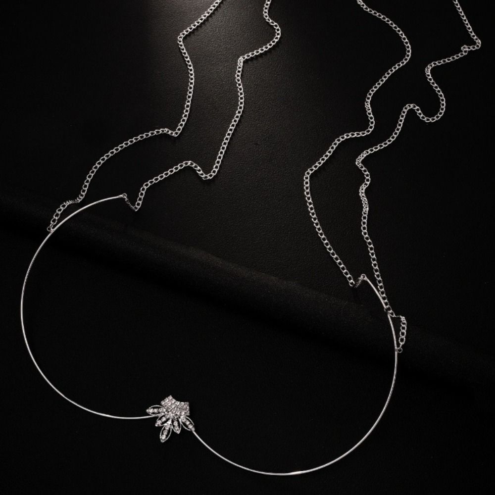 Adjustable Chest Bracket Chain Lingerie Bikini Crystal Chain Rhinestone Breast Chain Party