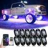 4/6/8/10/12 Pods Car RGB Rock Lights Music Mode APP Remote Control LED Neon Underglow Light Kit For Off-Road SUV ATV Auto Parts