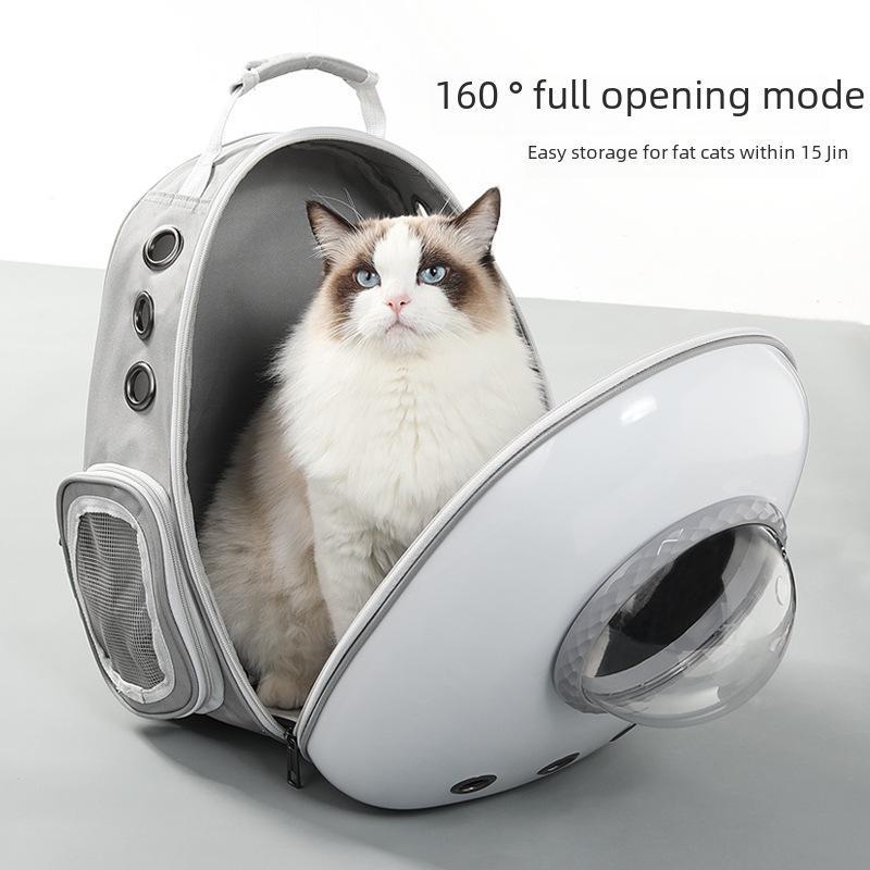"Pet Portable Transparent Cat Backpack with Side Opening, Large Capacity, Breathable Design"