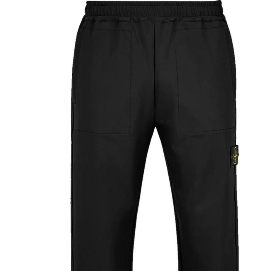 STONE ISLAND SS24 Однотонные брюки-карго с молнией и логотипом для мужчин Черный 801562353-V0029