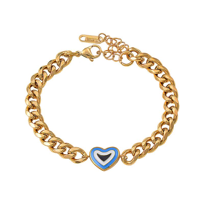 Браслет из титана и титановой стали с капающим процессом, голубые глаза, не выцветают, цветные украшения