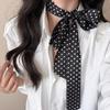 Длинные Черно-Белые В Горошек Чокеры Ожерелья для Женщин Девушек Французская Тонкая Мягкая Лента Цепочка на Шею Аксессуары для Вечеринки Формального Платья