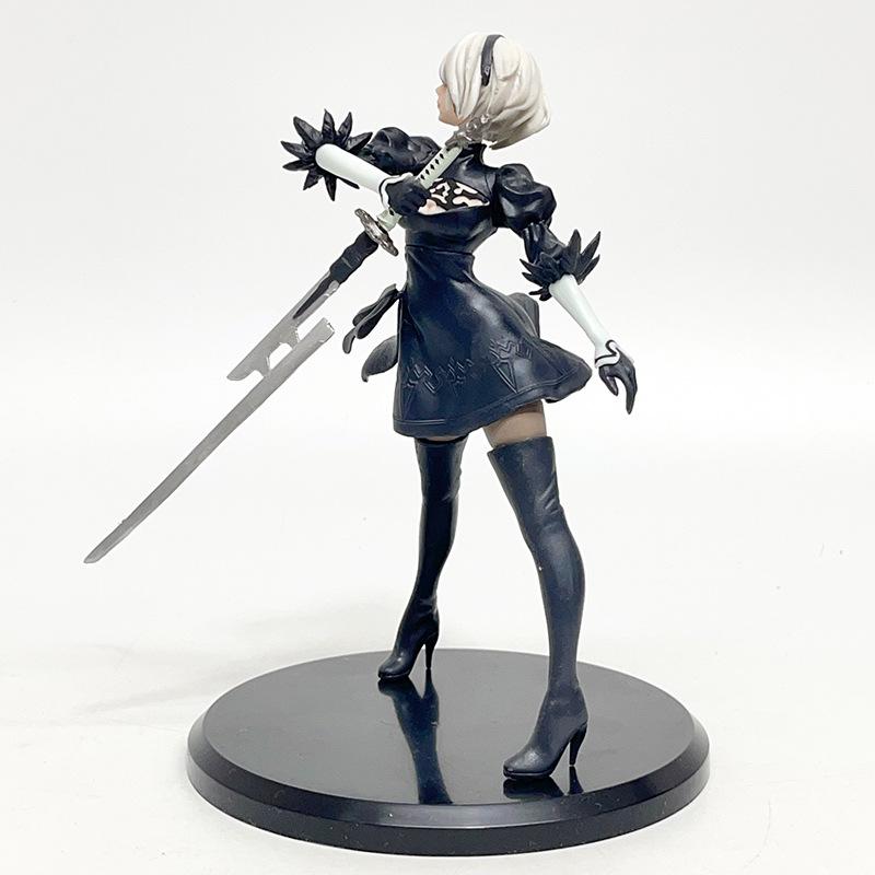 18 см Версия YoRHa 2B Фигурка японской анимации ПВХ Фигурки Динамичные Фигурка Коллекционная Статуэтка Жетоны Коллекционные Предметы
