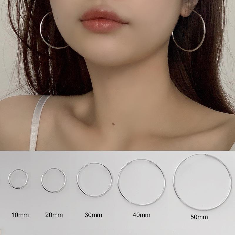 Women's Big Hoop Earrings Fashion Temperament Large Circle Earrings Tide Circle Earrings Retro Personality Korean Version of The Net Red Earrings