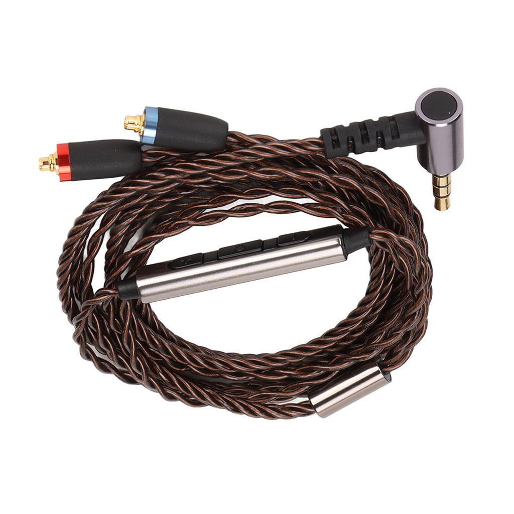 Кабель для наушников посеребренный медный провод высокое разрешение MMCX 3,5 мм кабель для наушников с регулятором громкости