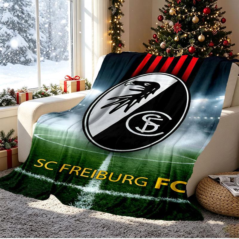 SC Freiburg Pattern Blanket for Home Decoration, Bed, Sofa, Car Travel, Camping, Suitable for All Seasons, Birthday Christmas Gift