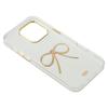 For iPhone 16 Pro Max Case Gold Bow Epoxy Design TPU+PC Phone Back Cover