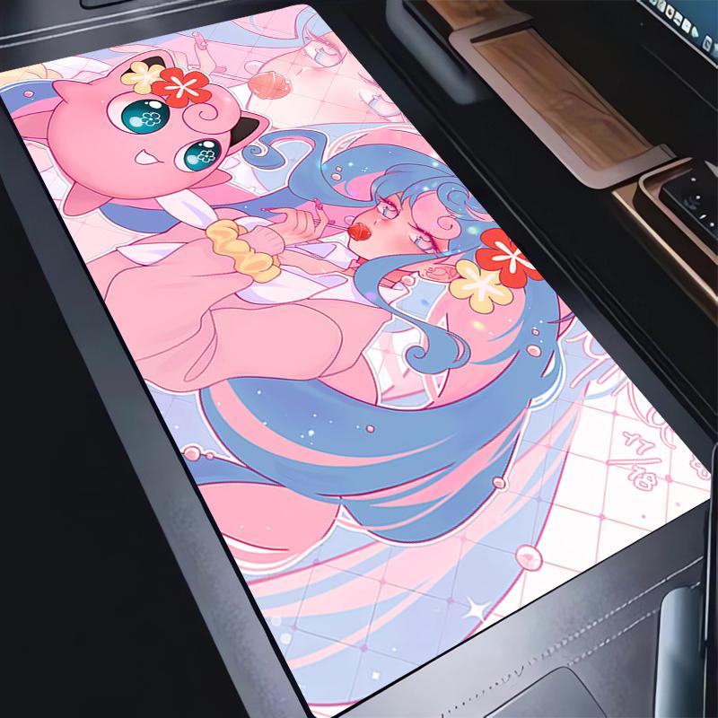Mouse Pad 90x40cm P Jigglypuff xxl Computer Gamer Kawaii Gaming Accessories Mousepad Keyboard Desk Mat Carpet Table Pad