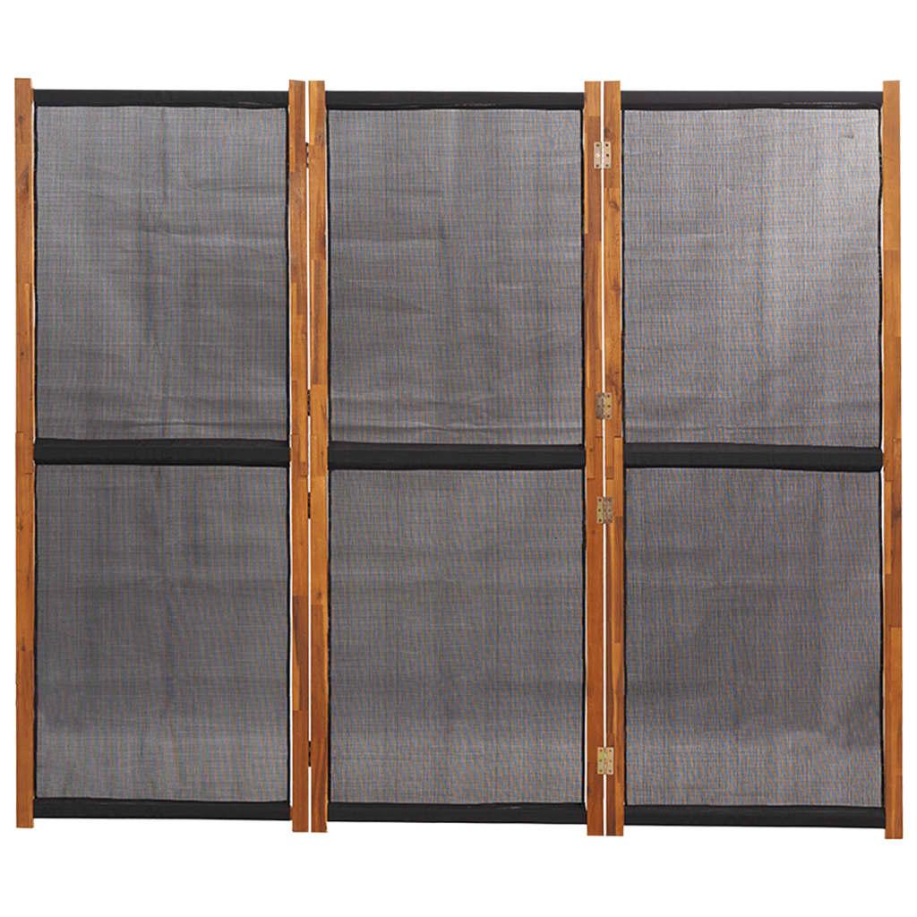 3 Piece Room Divider Black 210 x 180 cm