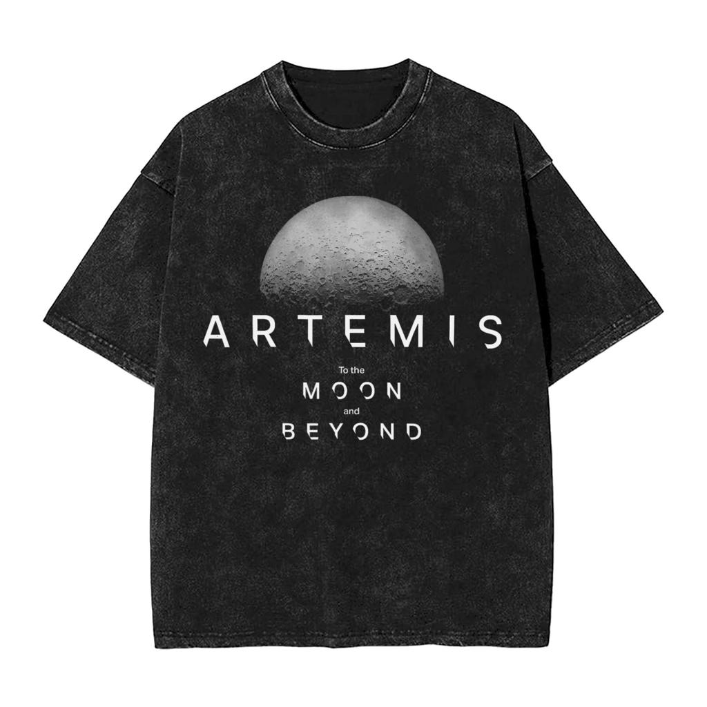 Men Womens Tshirt Artemis Ii 2026 Rocket Launch Mission To The Moon Artemis 2 Washed T Shirts Harajuku Beach Tee Shirt