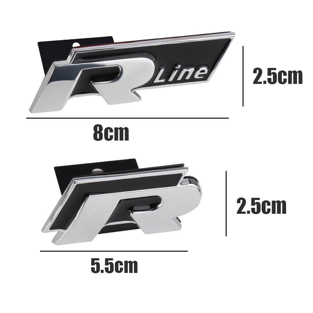 ARERQ1 Car Styling Metal Auto Front Grille Emblem Stickers Decoration For Volkswagen VW GTI Golf Polo Tiguan GTD Passat R line Scirocco