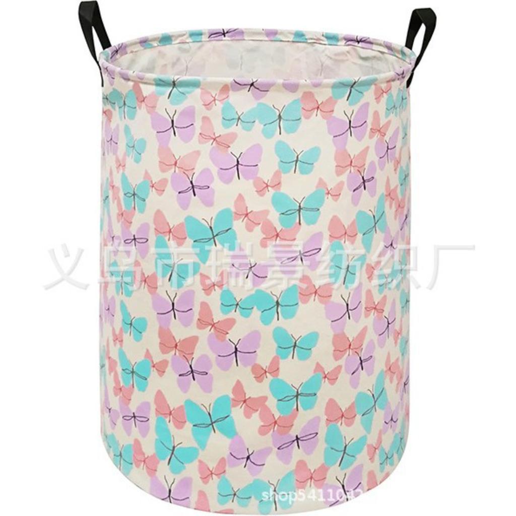 Girls Laundry Hamper Basket, Pink Bowknots