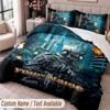 Custom Name Text 3Pcs Bedding Set Call of Duty Duvet Cover And Two Pillowcases