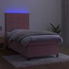 Maison Exclusive - Sommier à lattes de lit avec matelas LED Rose 90x190 cm Velours