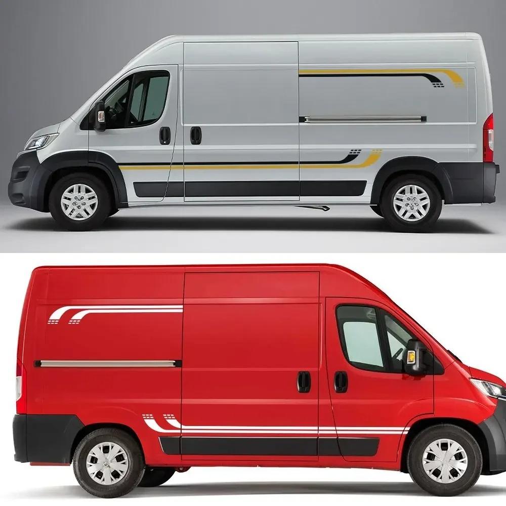 Боковые наклейки на кузов автомобиля для Ford Transit Custom Кемпер Фургон Дом на колесах Длинные полосы Декоративные графические элементы Авто тюнинг Аксессуары