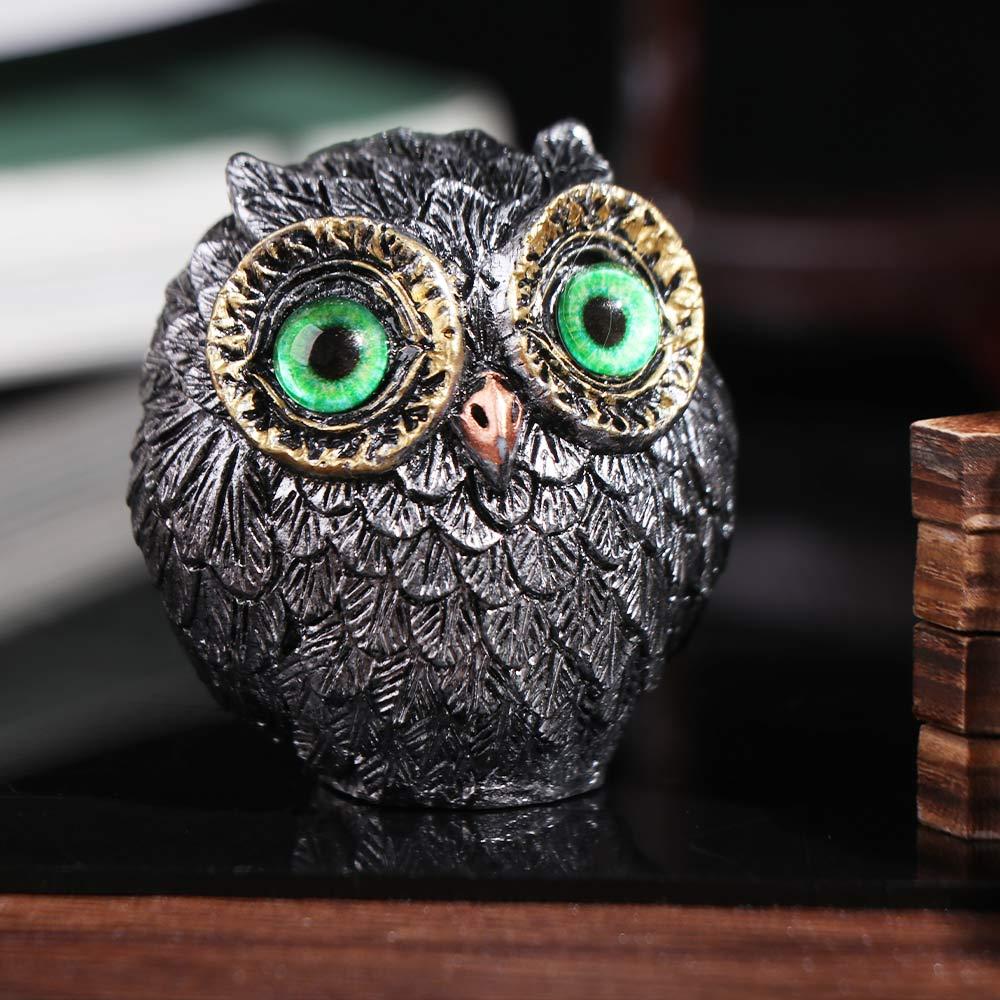 Lucky Owl Owl Mini Statue Realistic Owl Ornament Creative Owl Figurine Beads  Desktop Decoration