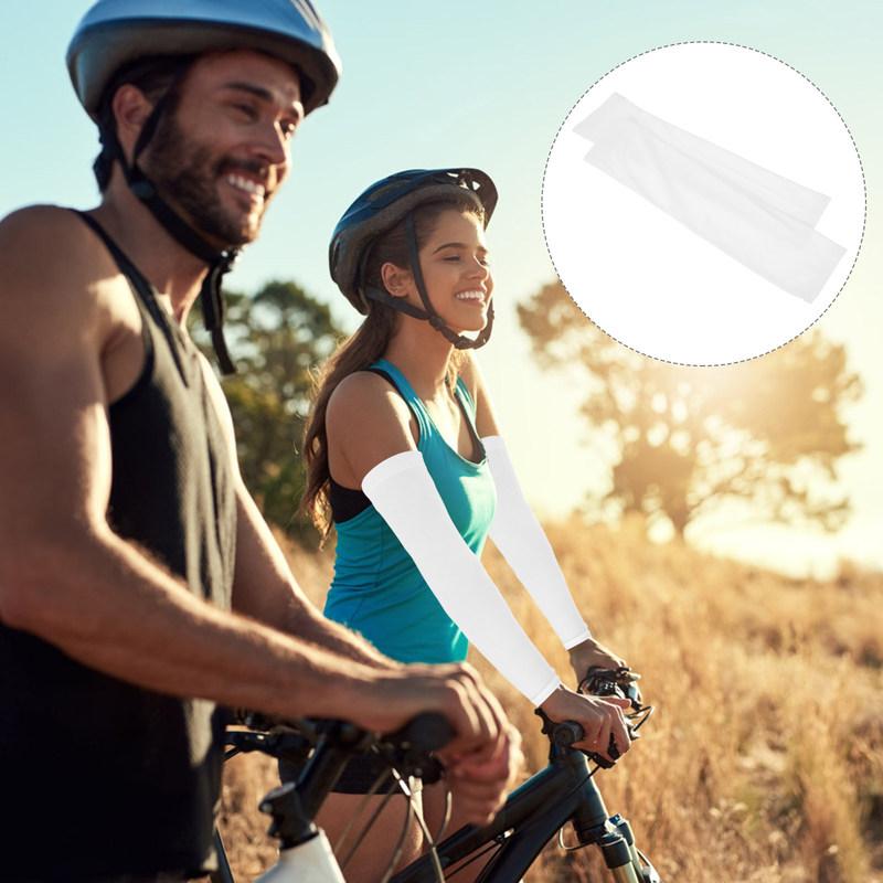 1 Pair Ice Silk Cooling Arm Sleeves Sun Resistant Arm Covers Summer Cycling Football Basketball Protective Sleeves for Women