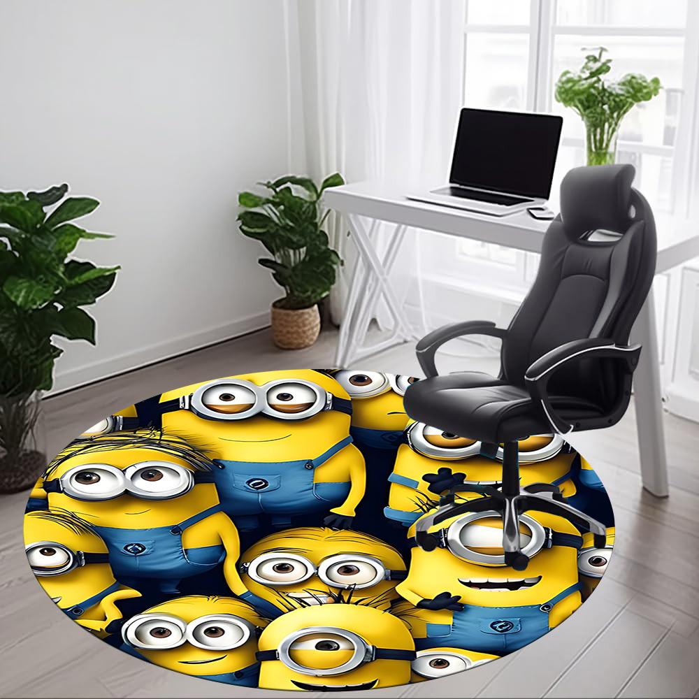 1pc Minions Office Round Area Rug, Under Office Chairs Bedroom Living Room Home Decor, Room Deco, Available in Various Sizes156