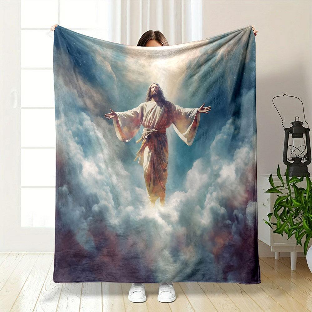 The Ascension Amidst Heavenly Clouds print blanket soft and cozy perfect for the living room bed sofa or a nap,gift