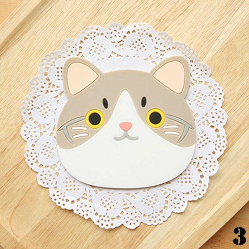 Коврик для чашки, коврик для чайной чашки, подушка для кружки, силиконовая посуда, милый кот, забавный