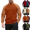 New Men's Long-Sleeved Stand-Up Collar Outdoor Sweatshirt Corduroy Button-Front Casual Sports Henley Top