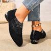 Fashion Women 2025Fashion Rhinestone  Women Flowers Low Heel Women Mesh Plus