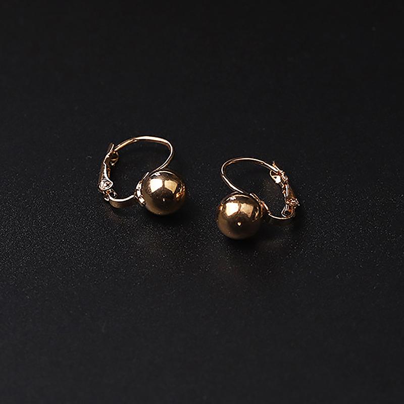 1 пара сережек-капель в корейском стиле из металла, округлые, простые, с пряжкой для ушей для женщин, подарочные украшения для вечеринки, аксессуары для ушей