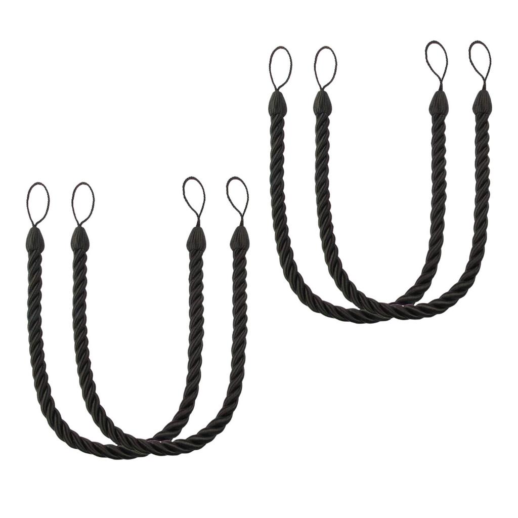 Набор из 4 элегантных подхватов для штор в богемном стиле из хлопковой веревки, мягкие декоративные подхваты ручной работы для домашних или офисных штор