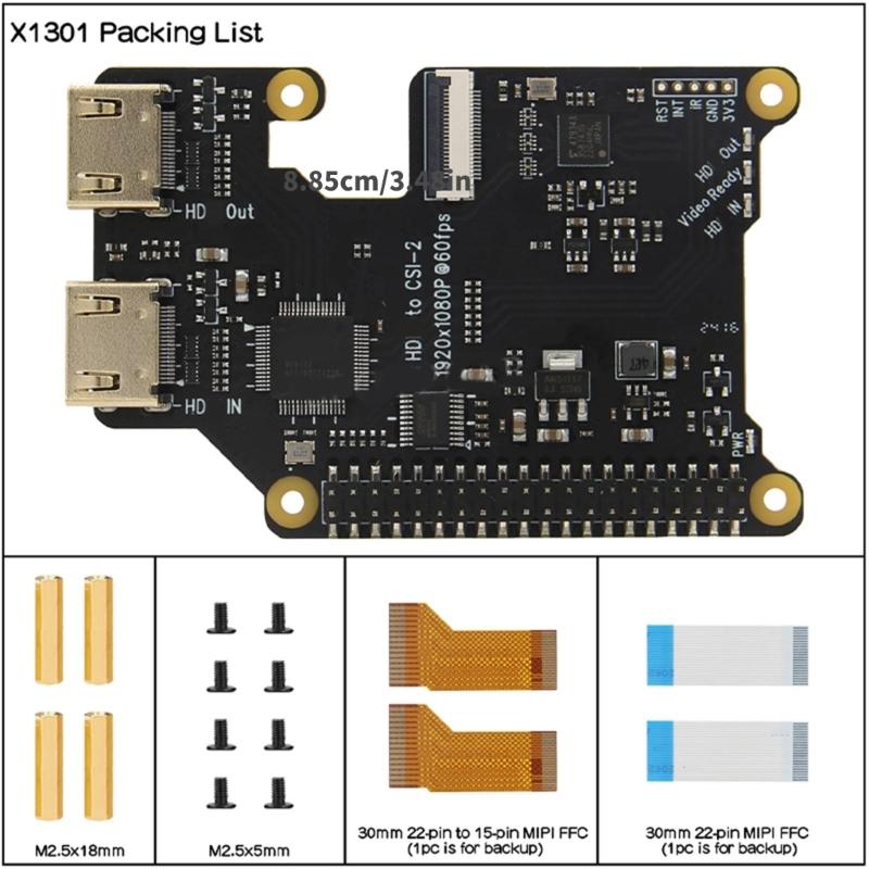 X1301 1080P to CSI2 Conversion Adapter Support 1920x1080 Clearly Video Processing for RPi Multiple Models