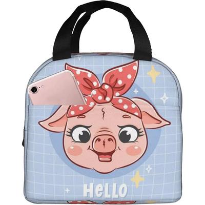 Сумки для ланча Hello Cute Pig Face для женщин, термосумка-холодильник для ланча для взрослых и девочек, для работы, школы, походов, пикника