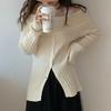 Winter Long Sleeve Tops Sweet Knitted Sweater Jacket Elegant Button Cardigan Autumn Off-Shoulder Sexy Sweater Coat Women 28894