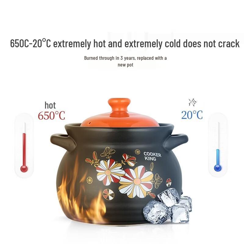 COOKER KING Керамический глиняный горшок для тушения 6 л