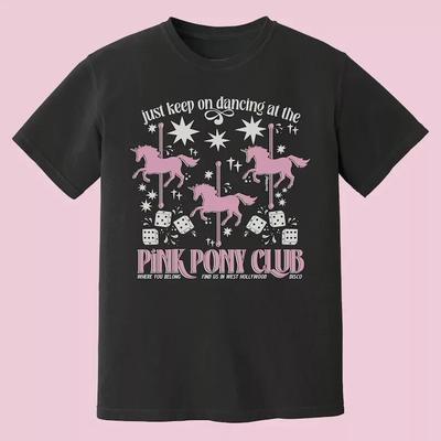 Футболка Pink Pony Club, Милая ретро-футболка с графическим принтом, Chappell, Keep Dancing S-4XL Унисекс