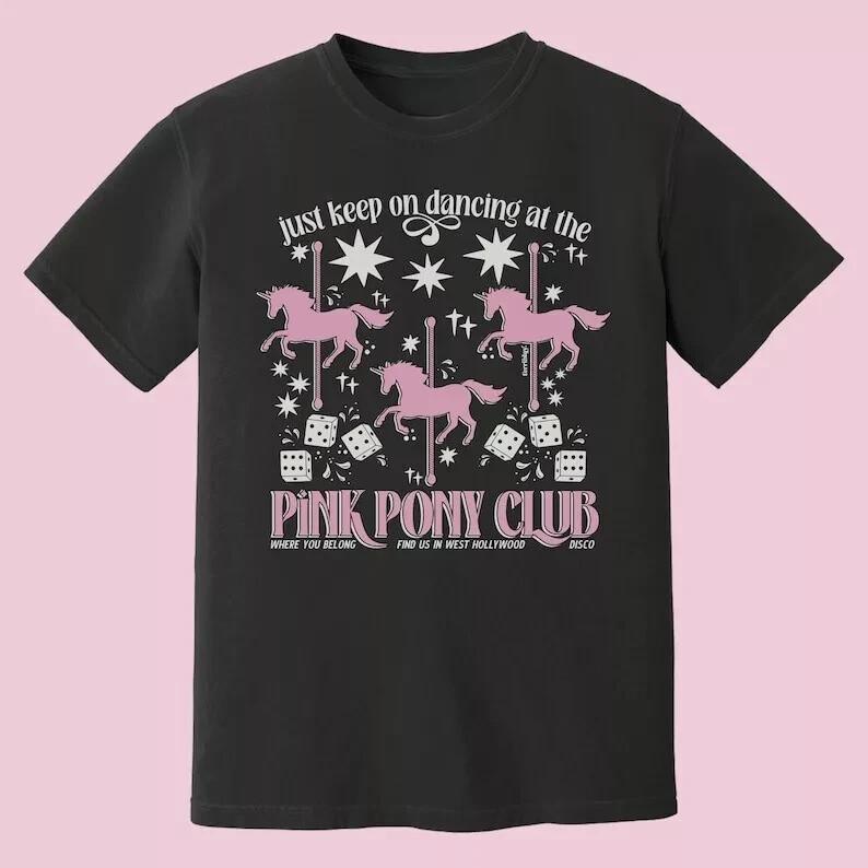 Футболка Pink Pony Club, Милая ретро-футболка с графическим принтом, Chappell, Keep Dancing S-4XL Унисекс