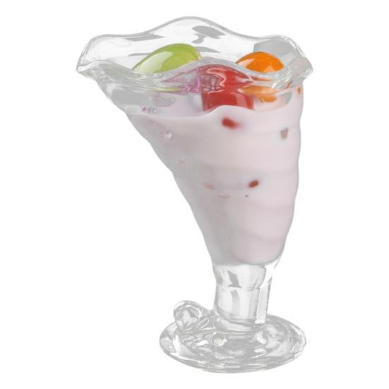 Summer Ice Cream Cup Clear Thick Dessert Bowls for Sundae Fruit Pudding Milkshakes Reusable Snacks Condiments Container for Home Party