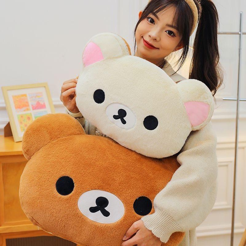 40/60 см Кавайный Плюшевый Rilakkuma Теплая Подушка для Рук Мультяшный Медведь Плюшевая Набивная Игрушка Мягкая Подушка Подарки на День Рождения для Девочек