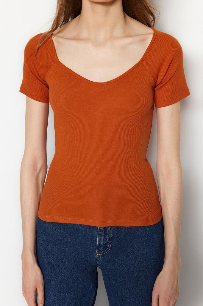 Женская модная зеленая хлопковая эластичная трикотажная блузка со шнурком