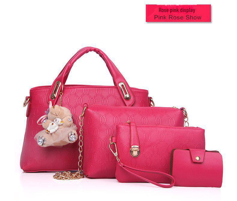 2024 Summer Women's Crocodile Pattern Handbag Set - Four-Piece with Bear Shoulder and Messenger Bags